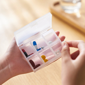 Miniature Six-Compartment Pill Box Transparent Sealed Moisture Proof Portable Medicine Storage Case - Product Image 1