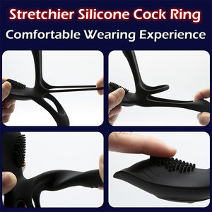Vibrierender Penis ring Sexspielzeug 2 in 1 Vibrierender Penis ring mit 10 Vibrationen Silikon Spielzeug für Erwachsene Sexspielzeug für Paare - Product Image 4