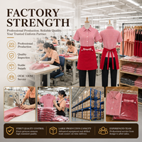 Chemise uniforme à manches courtes en fibre de polyester antibactérienne à carreaux, vêtement de travail décontracté pour l'hôtellerie, la restauration et le service