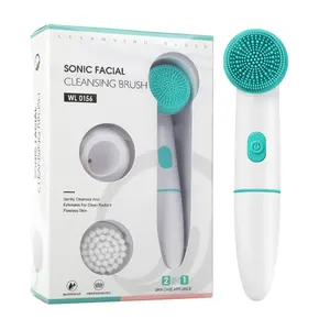 Electric Face Cleansing Brush For Facial Skin Care Wash Sonic Vibration Massage Tool 2 in 1 Acne Pore Blackhead Silicone Cleaner