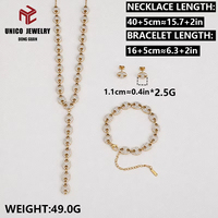 Nouvel ensemble de bijoux européens et américains pour femmes, bracelet, collier et boucles d'oreilles en acier inoxydable de haute qualité, motif grain de café, très tendance