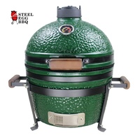 SEB KAMADO/ACIER Offres Spéciales de BBQ extérieur en forme de jardin vert 16 pouces charbon de bois céramique BBQ Kamado Grill
