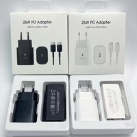 Chargeur mural à charge rapide 25W PD Type-C Adaptateur USB-C vers USB-C Câble Prise EU US UK pour Samsung Galaxy S26 S25 S24 Chargeur