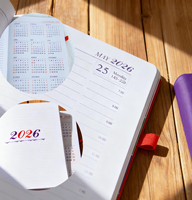 Agenda personnalisé A4 en cuir PU vierge avec sangle, calendrier et journal personnalisé 2026 avec impression de logo