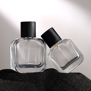 Black Flat <b>Glass</b> Perfume Bottles - Product Image 1