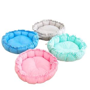 Factory Wholesale Modern Round <strong>Doghouse</strong> Washable Coral Fleece Pet Bed with Printed Pumpkin Nest <strong>Design</strong> for Dogs - Product Image 2