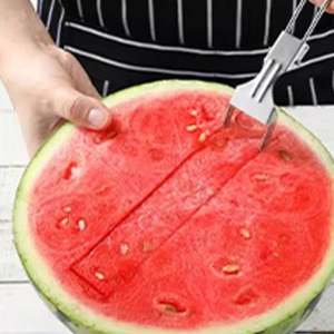 Dual-Use 2-in-1 Stainless Steel Portable <b>Watermelon</b> Cutter Sharp Easy Carry Double Head Knife <b>Slicer</b> Tool Multi-Purpose Metal - Product Image 3