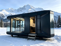 Capsule spatiale de luxe, maison panoramique en verre trempé, système de maison intelligente, maison préfabriquée miniature pour jardin