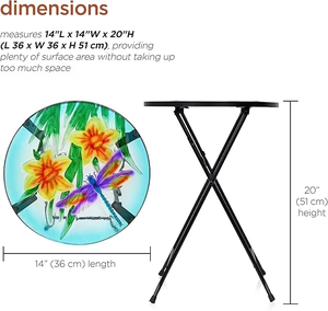 Hoa chuồn chuồn hoa ngoài trời Patio vườn trang trí vòng gấp bàn kính - Product Image 3