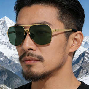 Lunettes de soleil polarisées à monture carrée Ks-3977 pour hommes, monture en métal noir et plastique, protection UV400, pare-soleil d'extérieur - Product Image 5