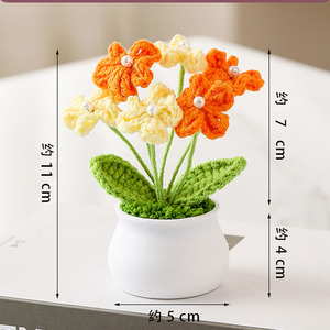 Flores Artificiales de Ganchillo Hechas a Mano en Maceta, Regalo para el Día del Niño 2025, Venta al Por Mayor - Product Image 6