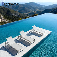 Ensemble de meubles de jardin en aluminium pour piscine, vente en gros OEM, lit de soleil de terrasse extérieur, chaise longue
