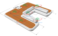 Jouets aquatiques Jetski Dock gonflable Jet Ski Dock flottant Pontoon pour Yacht U Yacht gonflable Island C Dock
