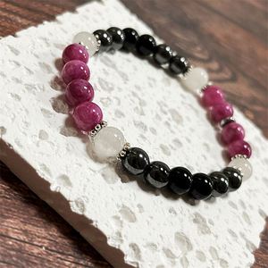Bracelet en pierre naturelle avec perles de verre colorées, Chakra Couronne, Produit spirituel professionnel, Photos pour grossistes, Pré-production - Product Image 3