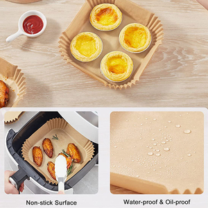 6.3in 7.9inch square and Round air Fryer Paper Liner air Fryer Parchment Paper for <b>Baking</b> - Product Image 5