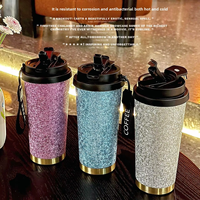 Thermos à double paroi en acier inoxydable de 20 oz, moderne, isolé sous vide, tasse à café, performance thermique de 6 à 12 heures, poignée