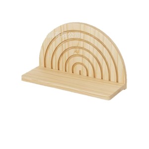 Cross-border wooden <b>wall</b>-<b>mounted</b> <b>shelf</b>, simple wooden semi-circular <b>wall</b>-<b>mounted</b> flower pot <b>shelf</b>, living room wooden - Product Image 2