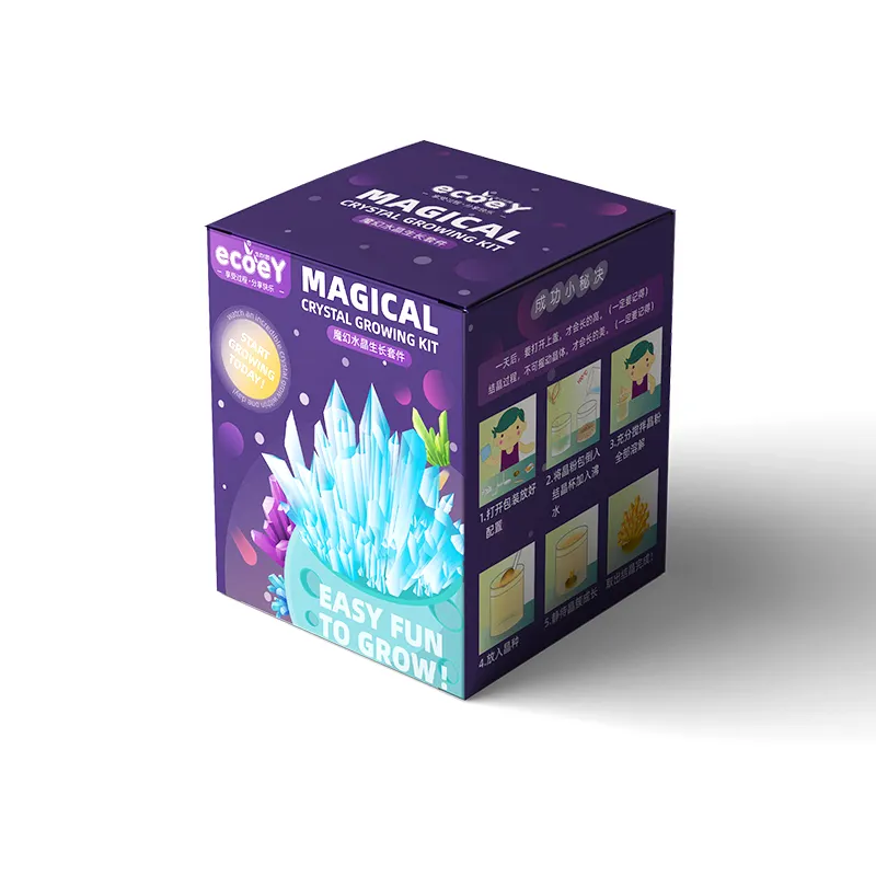 Kit educativo de cultivo de cristal mágico, 6 colores vibrantes DIY STEM, experimentos educativos de cristales