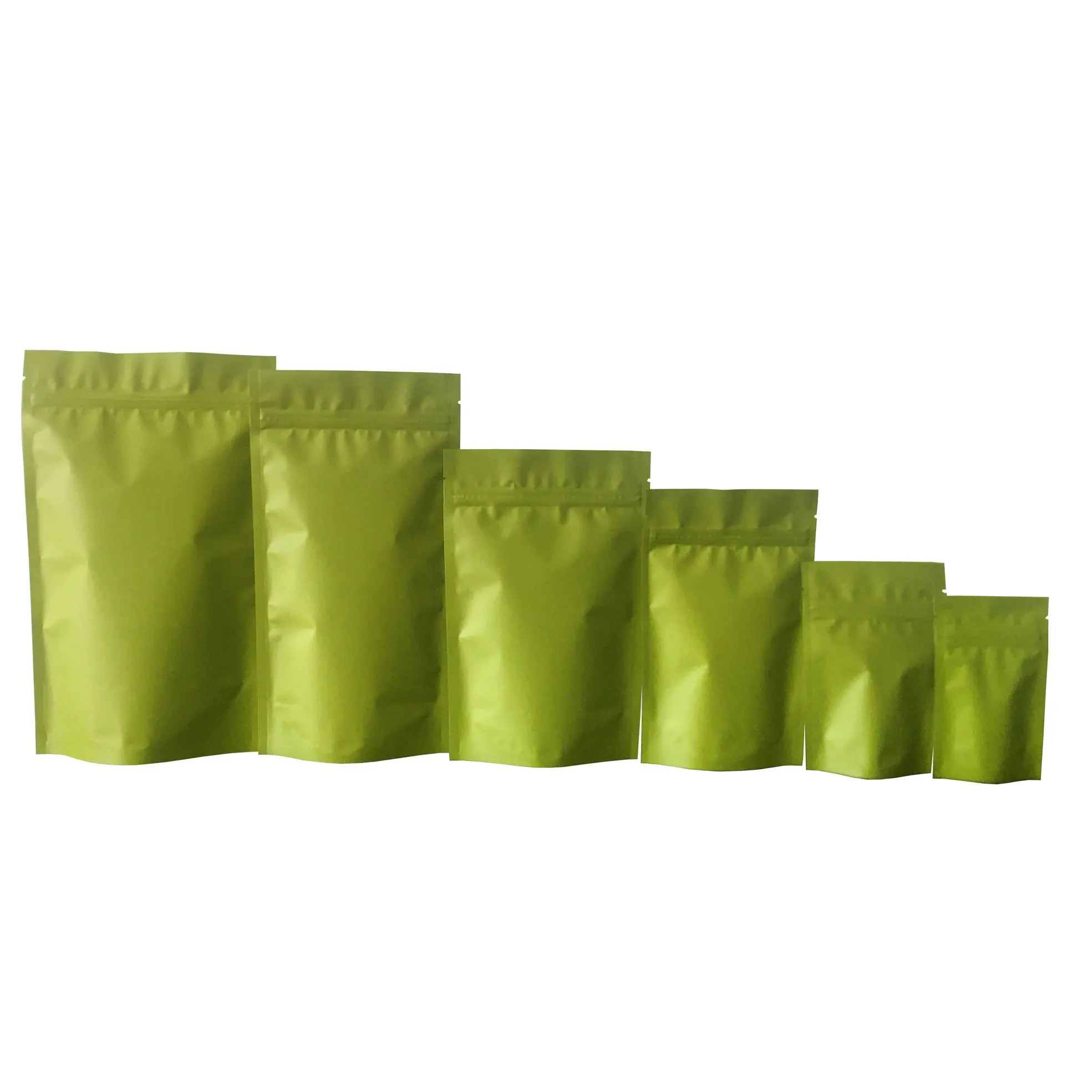 Matte Green Aluminum Foil Stand Up Pouch Food Grade Zipper Dried Fruit Packaging Doy Pack Manufacturer And Wholesaler In China