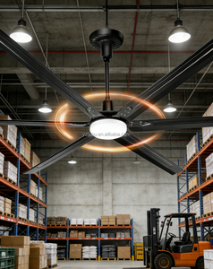 Промышленный потолочный вентилятор HVLS с усиленными стальными лопастями, 3,5 м (12 футов), энергосберегающий, с пультом ДУ, одобрен CE - Product Image 2