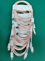 Câble de charge rapide Type-C en nylon rose Pd20w avec conducteur en cuivre composite pour téléphones mobiles IOS/Android