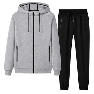 Ensemble de survêtement pour homme avec veste à capuche zippée et pantalon de jogging, 2 pièces, vêtements de sport décontractés, vente en gros - Product Image 6