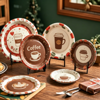 Assiettes en papier jetables robustes et personnalisées de haute qualité, fabriquées en Chine, pour les fêtes, biodégradables, écologiques et à prix raisonnable