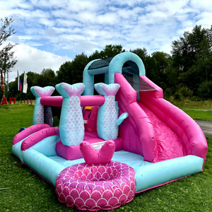 Castillo Inflable Comercial para Niños, Tobogán Acuático Inflable de PVC con Piscina de Gran Capacidad, para Fiestas de Verano en Interiores y Exteriores - Product Image 1