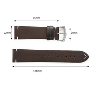 Bracelet de montre rétro en cuir de vachette véritable pour smartwatch, 18mm, 19mm, 20mm, 21mm, 22mm, 24mm