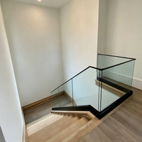 Système de main courante en aluminium à profil en U avec accessoires, en verre trempé sans cadre, moderne, OEM, directement de l'usine