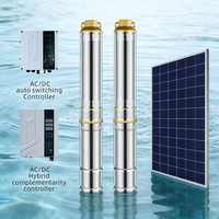 Pompe à eau solaire AC/DC de 3 pouces, pompe submersible sans balais pour puits profond, pompe d'irrigation solaire en acier inoxydable pour ferme