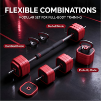 Ensemble d'haltères premium 4 en 1, 5-100 lb, ensemble de barres et de kettlebells, poids réglables avec revêtement PPC pour l'entraînement en force