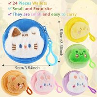Dompet Koin Plush Kawaii Mini dengan Ritsleting Gantungan Kunci, Tempat Uang Receh Kecil untuk Wanita, Hadiah Pertukaran untuk Sekolah, Halloween, Natal
