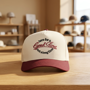 Casquette Snapback Unisexe Ajustable en Maille Bicolore Vintage Décontractée - Bordeaux/Beige 65% Polyester 35% Coton - Product Image 3
