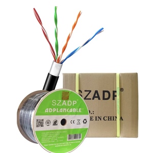 OEM nhà máy ngoài trời PE + PVC/PE + LSZH đôi áo khoác Cat6 cat6A Ethernet LAN mạng cáp UTP FTP S/FTP 23AWG 0.57 mét - Product Image 1