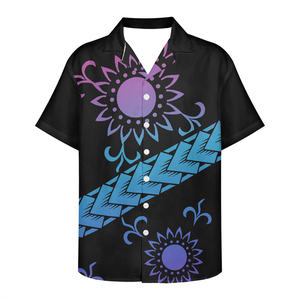 Camisa personalizada de fábrica para hombres, camisa con estampado de tatuaje Tribal, polígono, sublimar, manga corta, diseño Tongan, venta directa de fábrica - Product Image 6