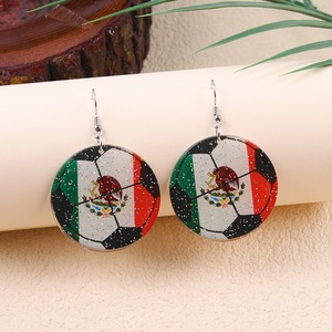 Pendientes con Bandera Nacional, Pendientes Colgantes <span class=keywords><strong>de</strong></span> Doble Cara, Chapados en Oro, para Bodas Patrióticas - Product Image 2