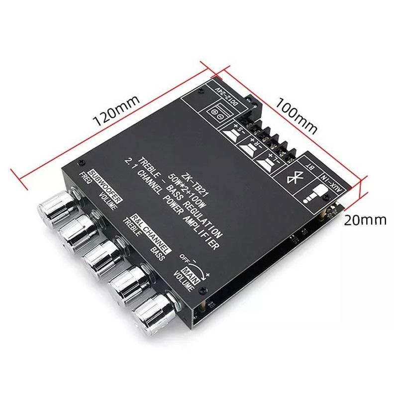 Amplificador Zk-mt21 Bluetooth Estereo 50w Subwoofer 100w | Cuotas Sin Inter&eacute;s