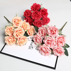 Bouquet de roses artificielles Lichao, 7 têtes, fleurs en soie, décoration de mariage et de maison, style européen - Product Image 4