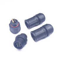 Connecteur d'alimentation industriel mâle/femelle en plastique étanche série 2 3 4 broches, type vis M12, IP68, pour éclairage par câble