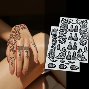Fournitures Personnalisées Art Corporel Temporaire Tatouages au Henné Modèles de Pochoirs Imperméables pour Main Visage Peinture Modèles d'Autocollants - Product Image 6