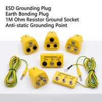 Prise de terre antistatique jaune à 3 broches pour contrôle ESD, point de liaison à la terre 3x10mm, produit de sécurité
