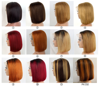 Perruques Courtes Ombrées en Cheveux Humains Naturels, Coupe Pixie, Raie en L, Noires, Brésiliennes, Vierge, Bouclées, Sans Colle, Superposées, pour Femmes