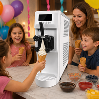 Machine à glace au lait à saveur unique SHINEU, modèle mini de bureau blanc, garantie 1 an, certifiée Energy Star, aluminium, 110/220V
