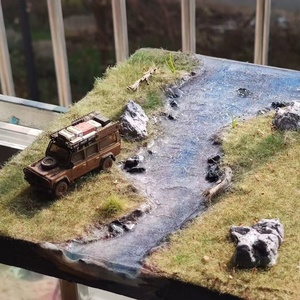 Diorama fatto a mano 25*35cm di scena su miniatura del fiume e della prateria per la visualizzazione di Hobby della fotografia Sandbox - Product Image 4