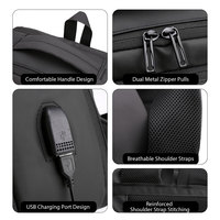 Tas Ransel Laptop Oxford Anti Air, Dapat Diperluas, Dilengkapi Port USB Pengisian Daya, Kapasitas Besar, Unisex, Untuk Bisnis dan Perjalanan