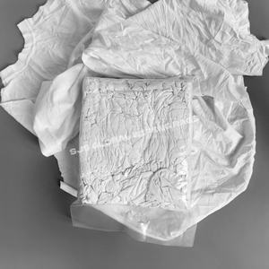 Chiffons de nettoyage industriels en coton blanc 100% absorbants pour l'eau et l'huile, type T-shirt - Product Image 1