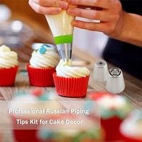 Ensemble de 30 douilles russes pour pâtisserie, avec poche à douille et attaches en silicone, outils de pâtisserie DIY, emballage en sachet, pour l'exportation