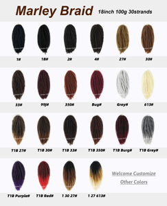 Populaire Doux Grand 18 Pouces Afro Crépu Bouclé Marley Twist Tresses Crochet Cheveux <span class=keywords><strong>Tresse</strong></span> Synthétique Extension en Vrac <span class=keywords><strong>pour</strong></span> Mèche - Product Image 2