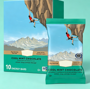 Energy Protein Bars – Cool <b>Mint</b> Chocolate with Caffeine – Made with Organic Oats – Energy Bars – Non-GMO – (10 Pack) - Product Image 1